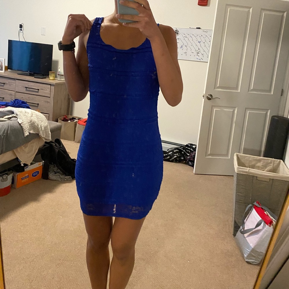 Blue mini dress